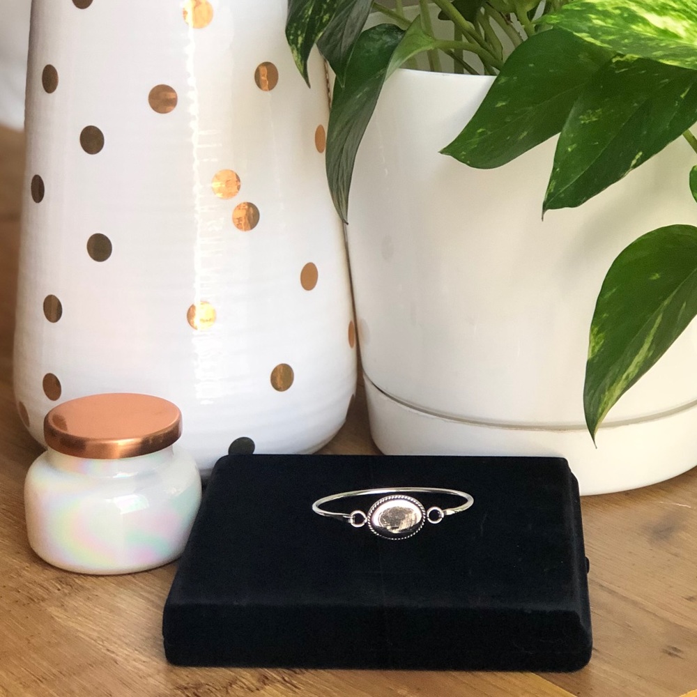 Oval Hinged Silver Cuff Bracelet (Monogrammable!)